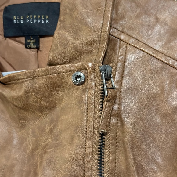 Blu Pepper Vegan Leather Boho Moto Jacket Women’s Large - vintage feel - Picture 10 of 11